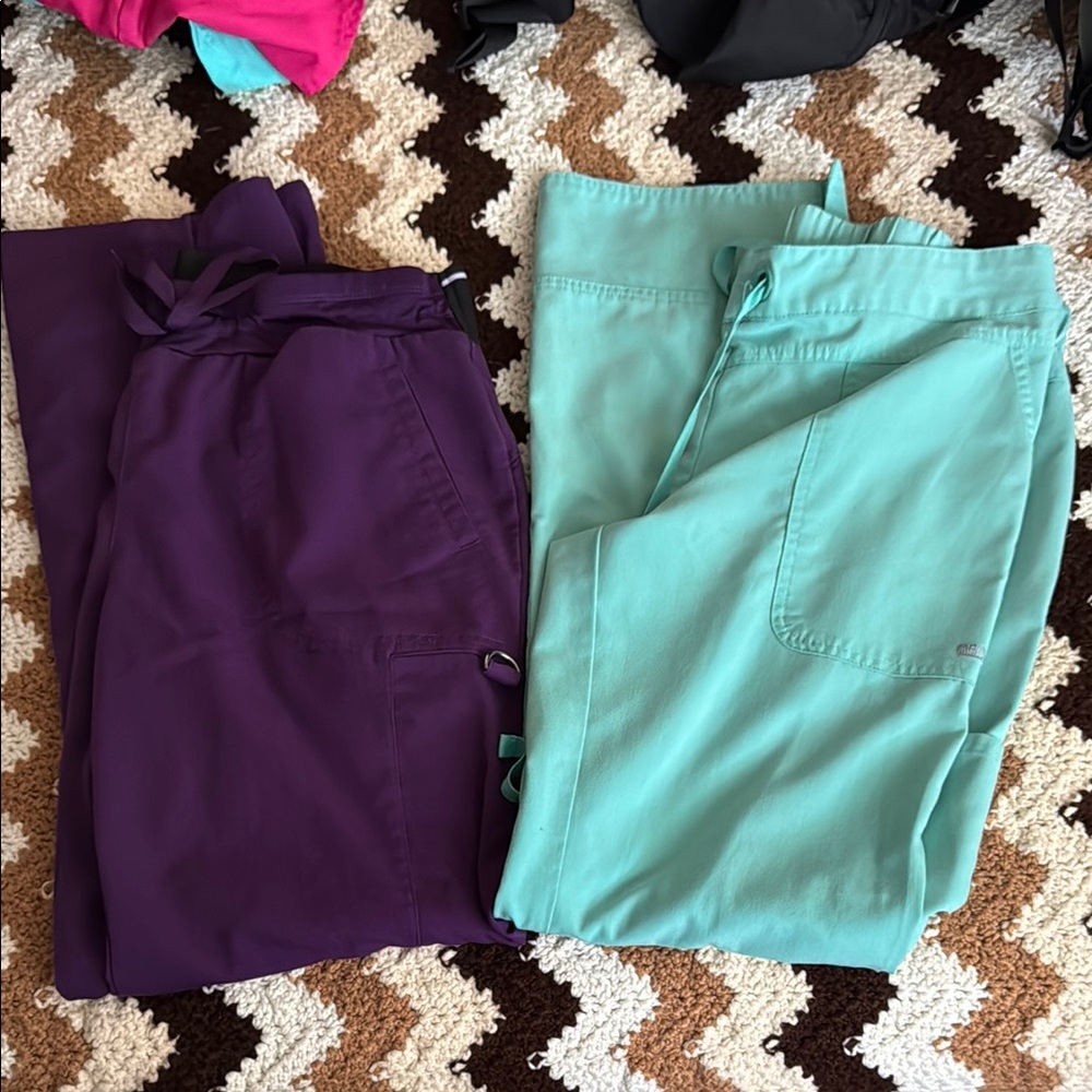 Purple and Teal Scrub Pants
